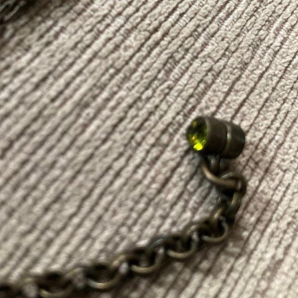 Tammassini Necklace Green and Purple Swarovski Crystal and Chain Choker - Picture 11 of 12